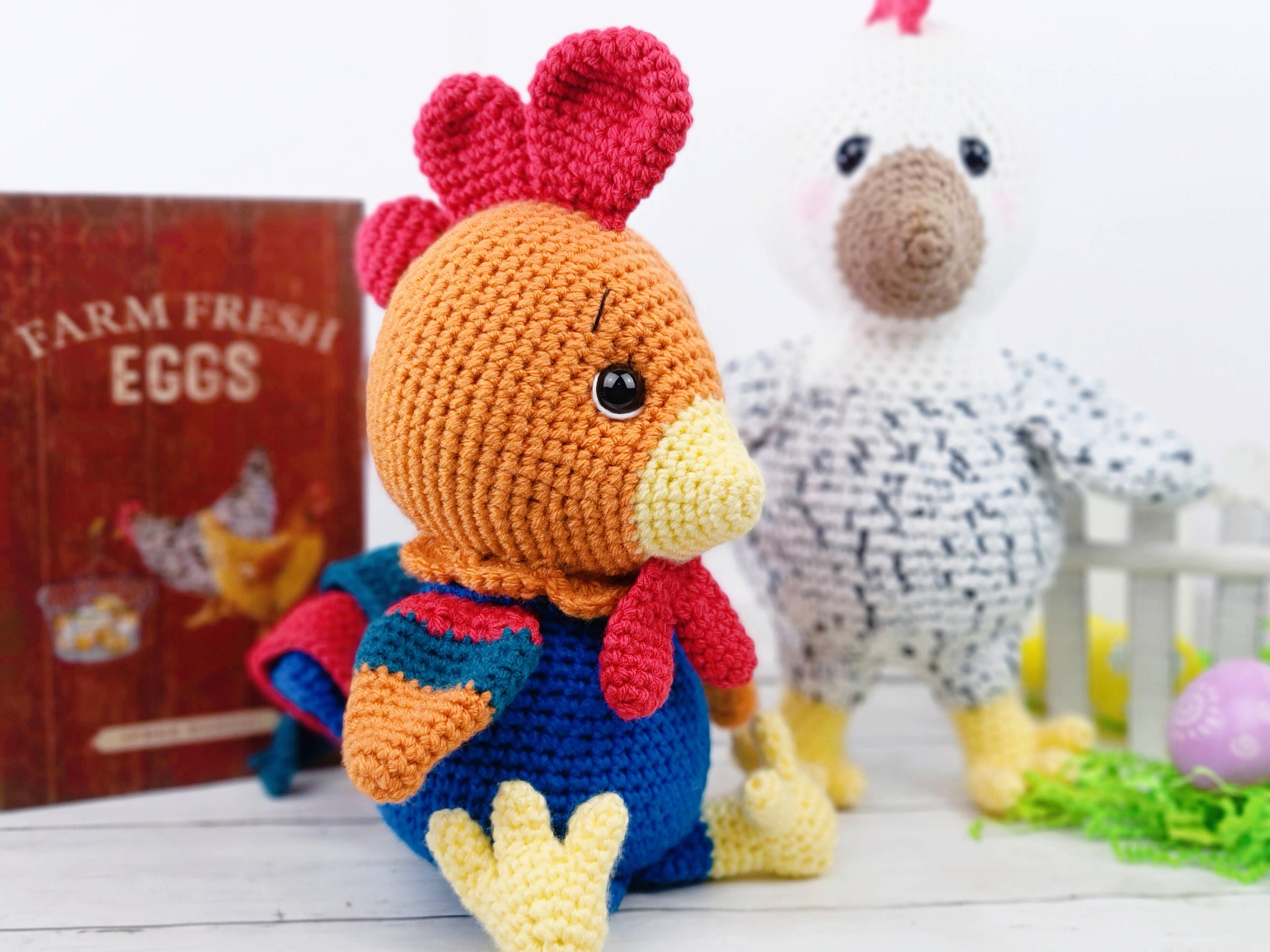 30 Rooster Crochet Patterns to Add Farmhouse Charm to Your Home Decor 15 Rooster and Chicken Crochet Pattern Set