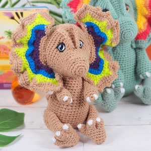patrón de crochet de dinosaurio, patrón de crochet, dinosaurio de crochet, dinosaurio, modelo, amigurumi, dilphosaurus