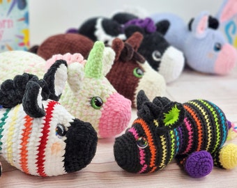 donkey crochet pattern, horse crochet pattern, unicorn crochet pattern, pegasus crochet pattern, zebra crochet pattern, crochet pattern