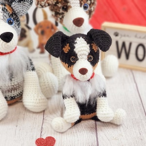 australian shephard crochet pattern, crochet pattern, australian shephard, dog crochet pattern, amigurumi, crochet dog