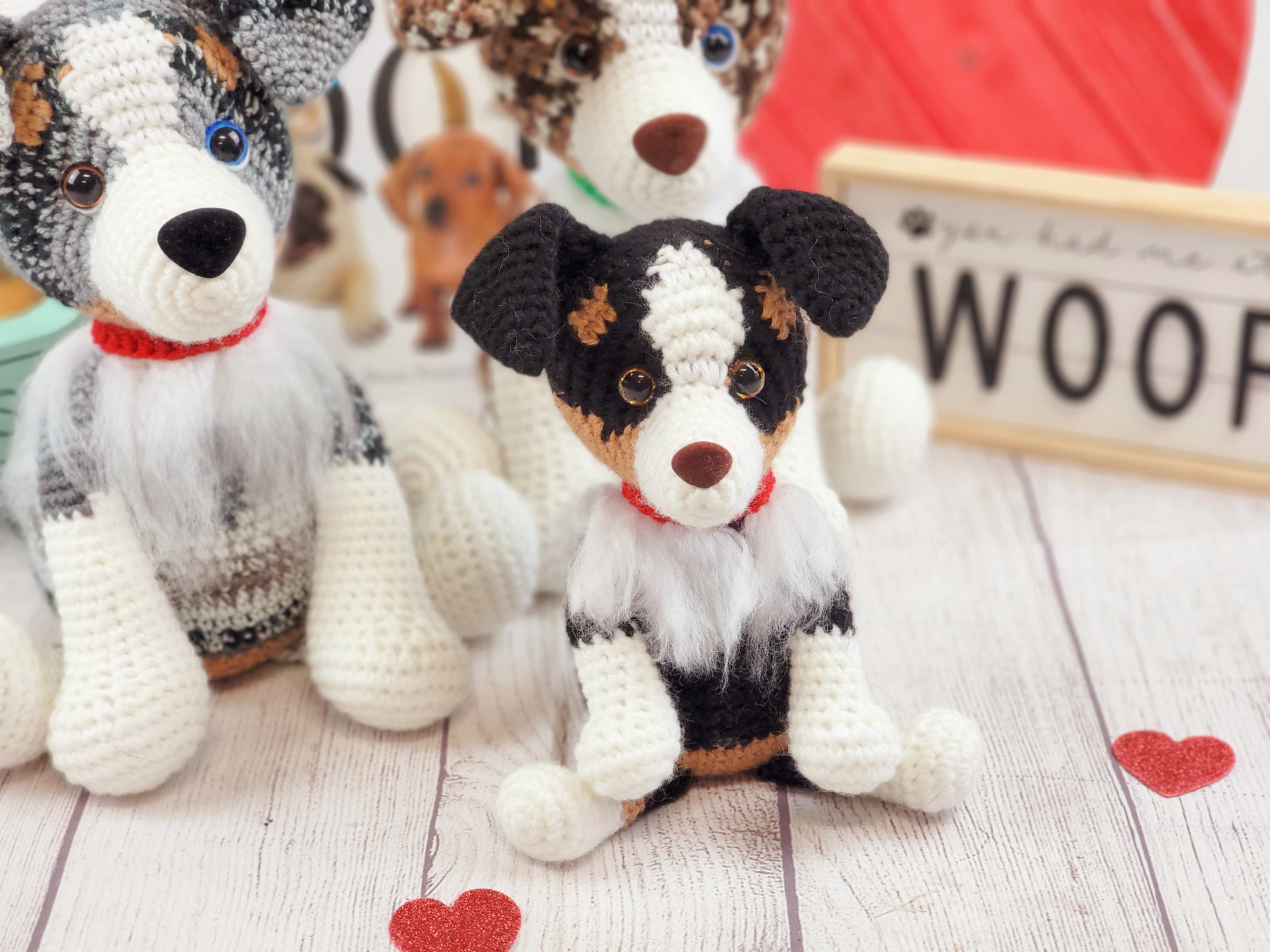 australian shephard crochet pattern, crochet pattern, australian shephard, dog crochet pattern, amigurumi, crochet dog