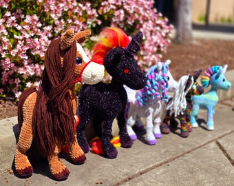 unicorn crochet pattern, crochet horse, horse pattern, crochet pattern, amigurumi, amigurumi pattern, pegasus crochet pattern