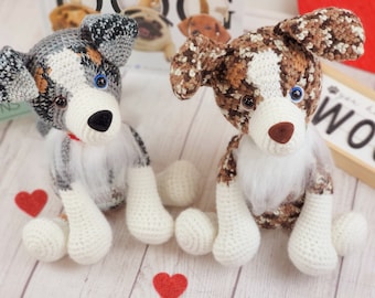australian shephard crochet pattern, crochet pattern, australian shephard, dog crochet pattern, amigurumi, crochet dog