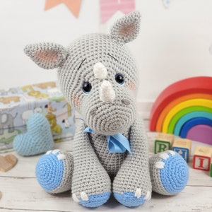 rhino crochet pattern, crochet pattern, crochet rhino, amigurumi, rhino tutorial image 3
