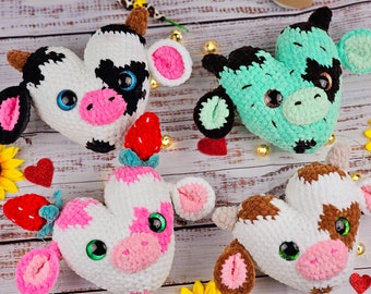 patrón de crochet de vaca, patrón de crochet, vaca de crochet, patrón de crochet, vaca, crochet, amigurumi, patrón