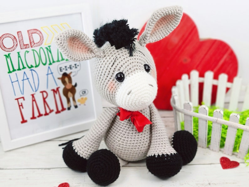 donkey crochet pattern, crochet donkey, donkey pattern, crochet pattern image 2