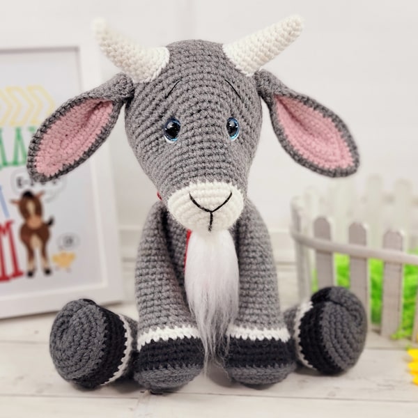 goat crochet pattern, crochet goat, amigurumi, goat pattern, goat plush, goat toy, goat tutorial, pattern, crochet pattern