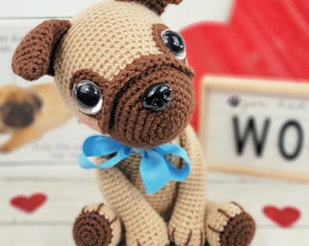 pug, pug crochet pattern, pug pattern, crochet pattern, dog crochet pattern, pattern, crochet, amigurumi, pug tutorial