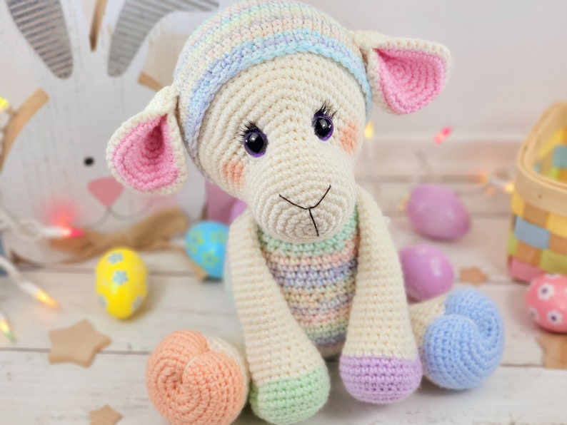 lamb crochet pattern, sheep crochet pattern, crochet lamb, crochet sheep, amigurumi lamb, lamb tutorial image 6