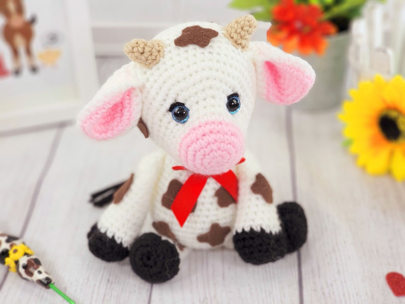 cow, crochet cow, cow crochet pattern, crochet pattern, amigurumi, pattern, crochet, cow tutorial image 5