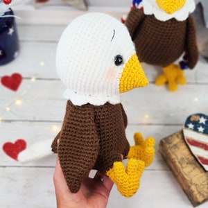 eagle, crochet eagle, eagle crochet pattern, eagle tutorial, amigurumi, pattern, crochet pattern image 8
