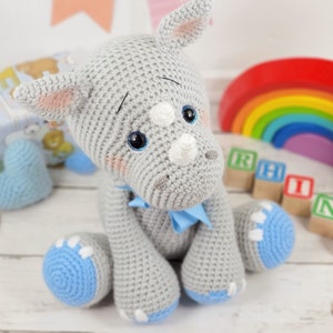 rhino crochet pattern, crochet pattern, crochet rhino, amigurumi, rhino tutorial image 9