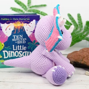 triceratops crochet pattern, dinosaur crochet pattern, crochet dinosaur, crochet triceratops, triceratops tutorial image 4