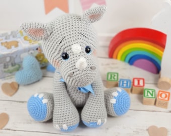 rhino crochet pattern, crochet pattern, crochet rhino, amigurumi, rhino tutorial