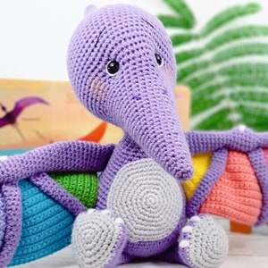 pterodactyl, pterodactyl crochet pattern, crochet pattern, amigurumi, pterodactyl pattern, dinosaur crochet pattern, dinosaur, crochet dino image 7