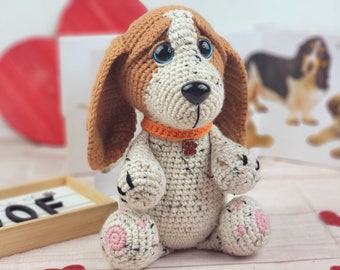 basset hound, basset hound crochet pattern, crochet pattern, pattern, crochet, amigurumi, crochet basset