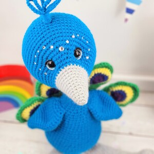 peacock crochet pattern, peacock doll, crochet peacock, crochet pattern image 4