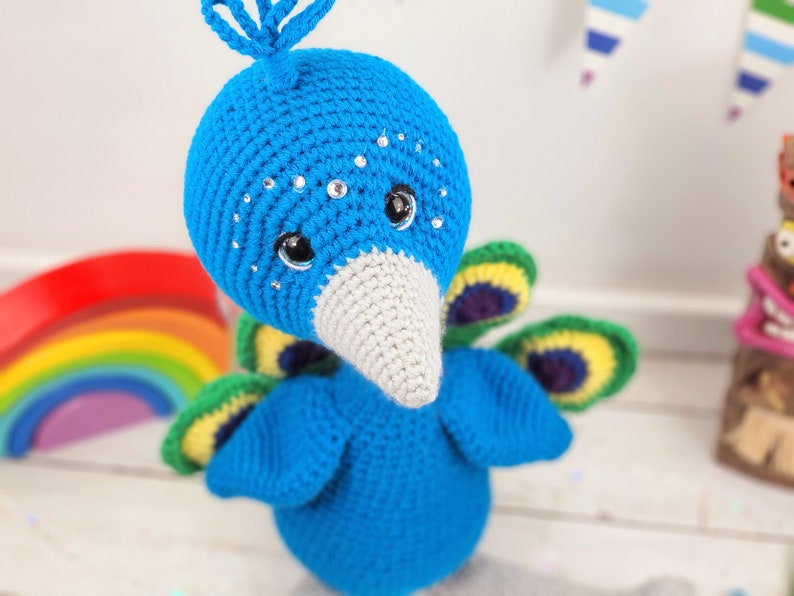 peacock crochet pattern, peacock doll, crochet peacock, crochet pattern image 4