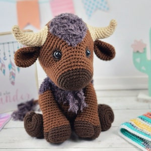 bison, bison crochet pattern, crochet, pattern, bison tutorial, amigurumi, bison pattern, bison tutorial, longhorn crochet pattern, longhorn