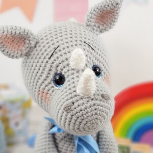 rhino crochet pattern, crochet pattern, crochet rhino, amigurumi, rhino tutorial image 5