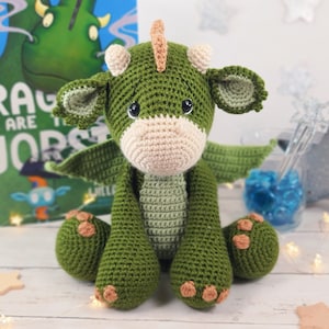 dragon crochet pattern, crochet dragon, amigurumi, dragon pattern, crochet pattern image 1