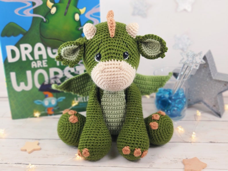 dragon crochet pattern, crochet dragon, amigurumi, dragon pattern, crochet pattern image 1