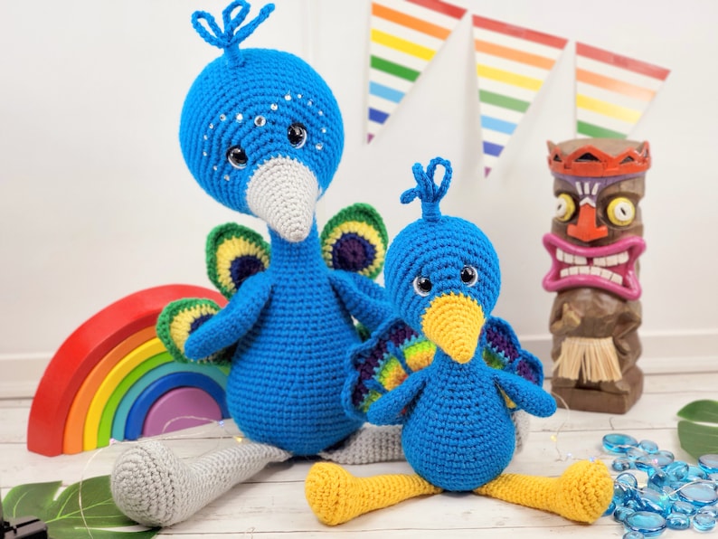 peacock crochet pattern, peacock doll, crochet peacock, crochet pattern image 1