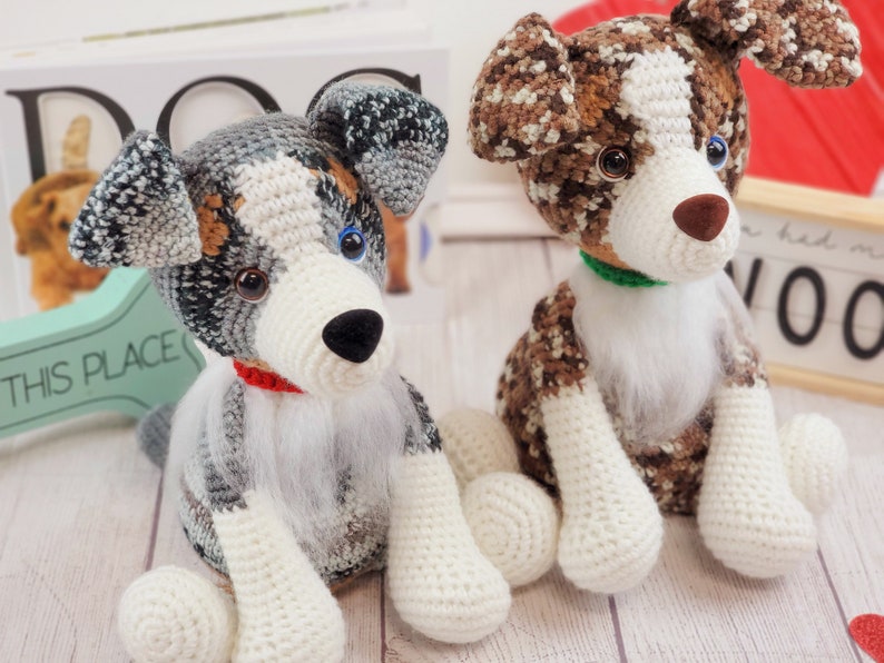 australian shephard crochet pattern, crochet pattern, australian shephard, dog crochet pattern, amigurumi, crochet dog image 4