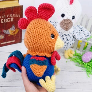 rooster crochet pattern, chicken crochet pattern, crochet pattern, crochet rooster, crochet chicken, amigurumi, rooster tutorial image 5