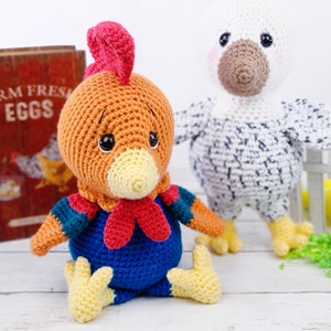 rooster crochet pattern, chicken crochet pattern, crochet pattern, crochet rooster, crochet chicken, amigurumi, rooster tutorial image 6