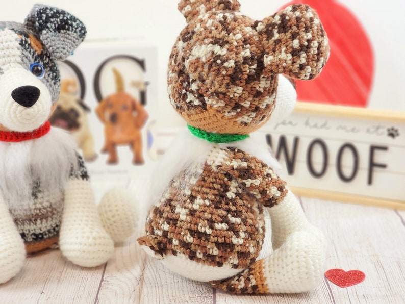 australian shephard crochet pattern, crochet pattern, australian shephard, dog crochet pattern, amigurumi, crochet dog image 7