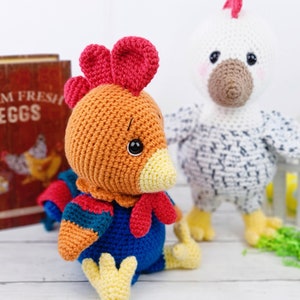 rooster crochet pattern, chicken crochet pattern, crochet pattern, crochet rooster, crochet chicken, amigurumi, rooster tutorial image 4