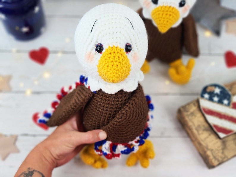 eagle, crochet eagle, eagle crochet pattern, eagle tutorial, amigurumi, pattern, crochet pattern image 4