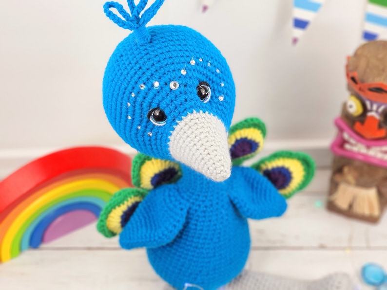 peacock crochet pattern, peacock doll, crochet peacock, crochet pattern image 8