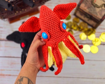 vampire squid, squid crochet pattern, crochet pattern, squid pattern, crochet squid, colossal squid, amigurumi, squid tutorial, squid plush