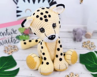 Modèle au crochet léopard des neiges, modèle au crochet guépard, modèle au crochet chat, guépard au crochet, léopard au crochet, amigurumi, chat au crochet