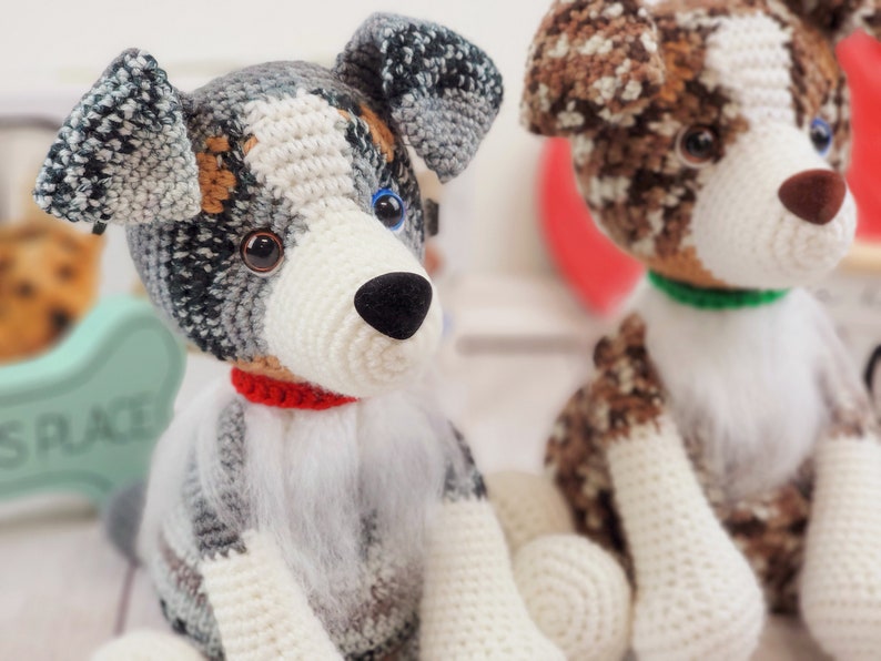 australian shephard crochet pattern, crochet pattern, australian shephard, dog crochet pattern, amigurumi, crochet dog image 6