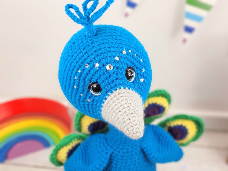 peacock crochet pattern, peacock doll, crochet peacock, crochet pattern image 7