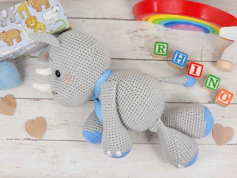 rhino crochet pattern, crochet pattern, crochet rhino, amigurumi, rhino tutorial image 8