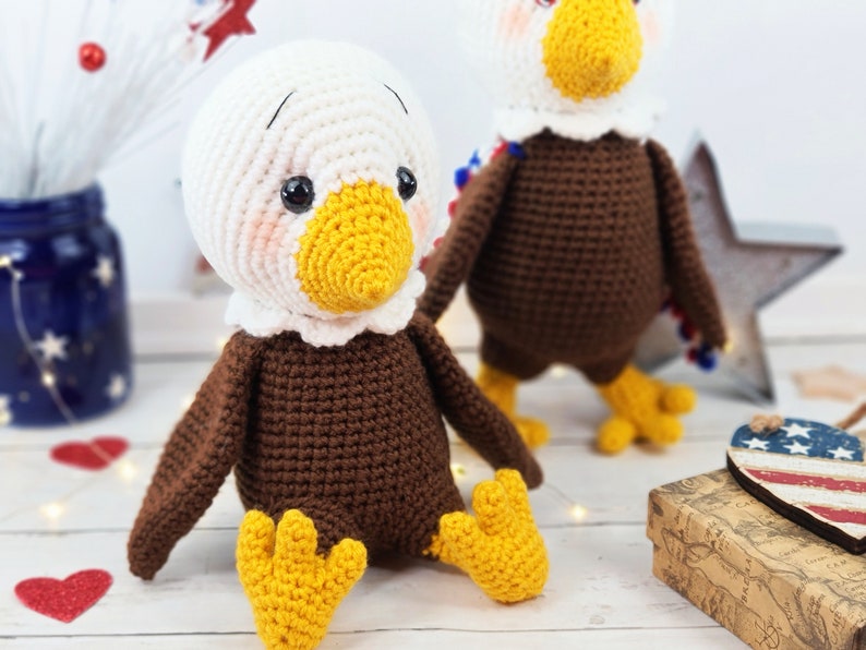 eagle, crochet eagle, eagle crochet pattern, eagle tutorial, amigurumi, pattern, crochet pattern image 7