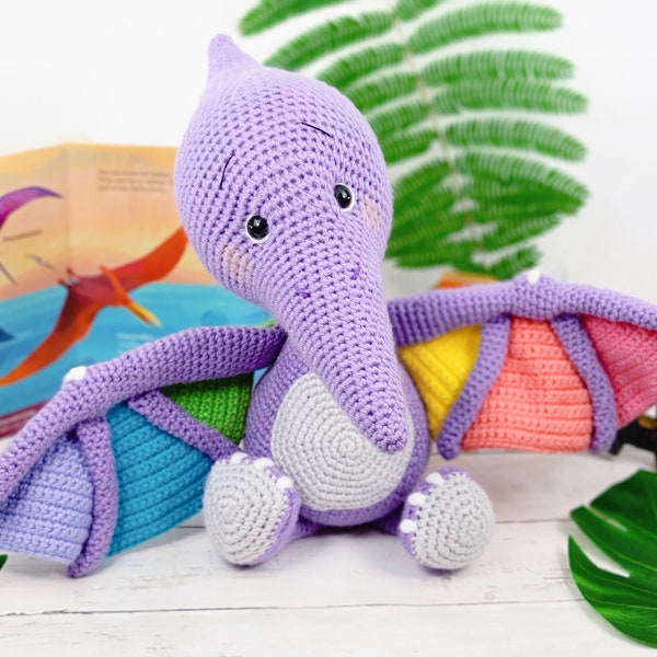 pterodactyl, pterodactyl crochet pattern, crochet pattern, amigurumi, pterodactyl pattern, dinosaur crochet pattern, dinosaur, crochet dino