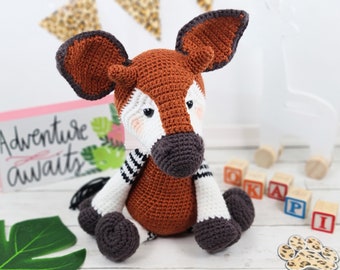 okapi, peluche okapi, okapi au crochet, motif au crochet okapi, patron au crochet, amigurumi, motif okapi, okapis, tutoriel okapi