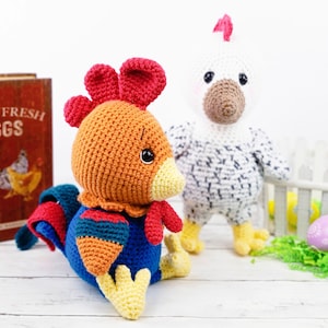 rooster crochet pattern, chicken crochet pattern, crochet pattern, crochet rooster, crochet chicken, amigurumi, rooster tutorial image 7