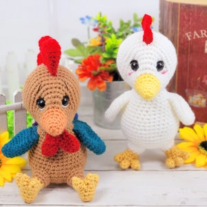 chicken crochet pattern, rooster crochet pattern, crochet chicken, crochet rooster, crochet pattern, crochet, pattern, amigurumi