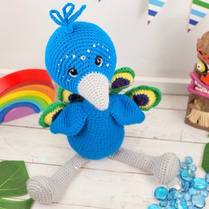 peacock crochet pattern, peacock doll, crochet peacock, crochet pattern image 2