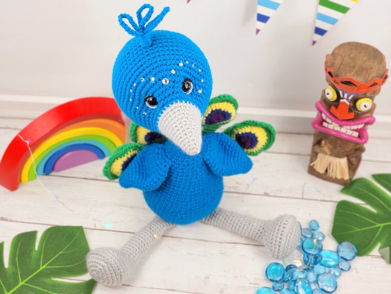 peacock crochet pattern, peacock doll, crochet peacock, crochet pattern image 2