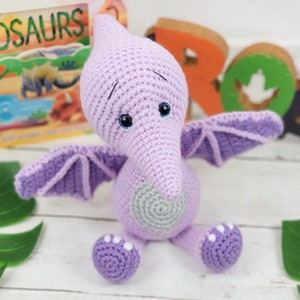 pterodactyl, pterodactyl crochet pattern, crochet pattern, amigurumi, pterodactyl pattern, dinosaur crochet pattern, dinosaur, crochet dino image 9