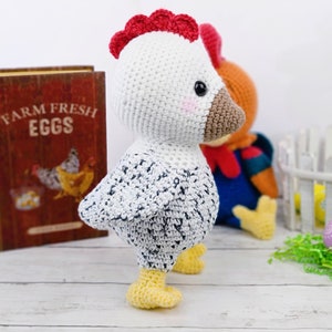 rooster crochet pattern, chicken crochet pattern, crochet pattern, crochet rooster, crochet chicken, amigurumi, rooster tutorial image 2