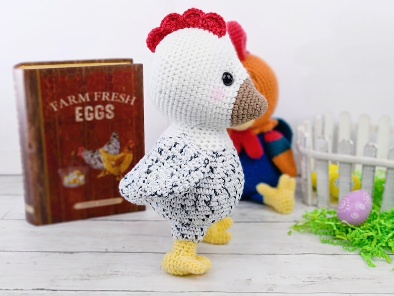 rooster crochet pattern, chicken crochet pattern, crochet pattern, crochet rooster, crochet chicken, amigurumi, rooster tutorial image 2