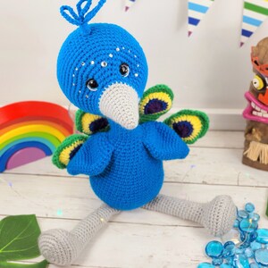 peacock crochet pattern, peacock doll, crochet peacock, crochet pattern image 6